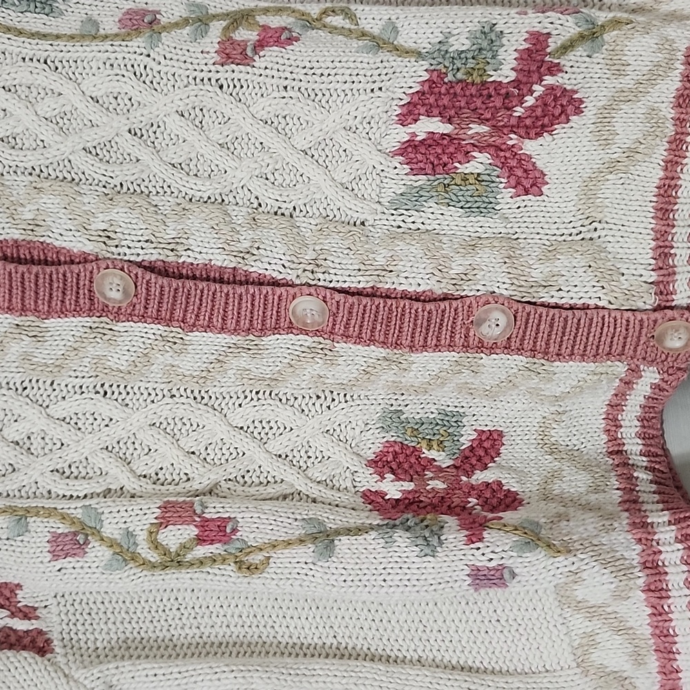 Russ Petites Elegant Floral Cardigan Sweater - Picture 5 of 10